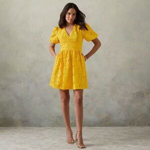 Prabal Gurung for JC Penny Yellow Lace Dress